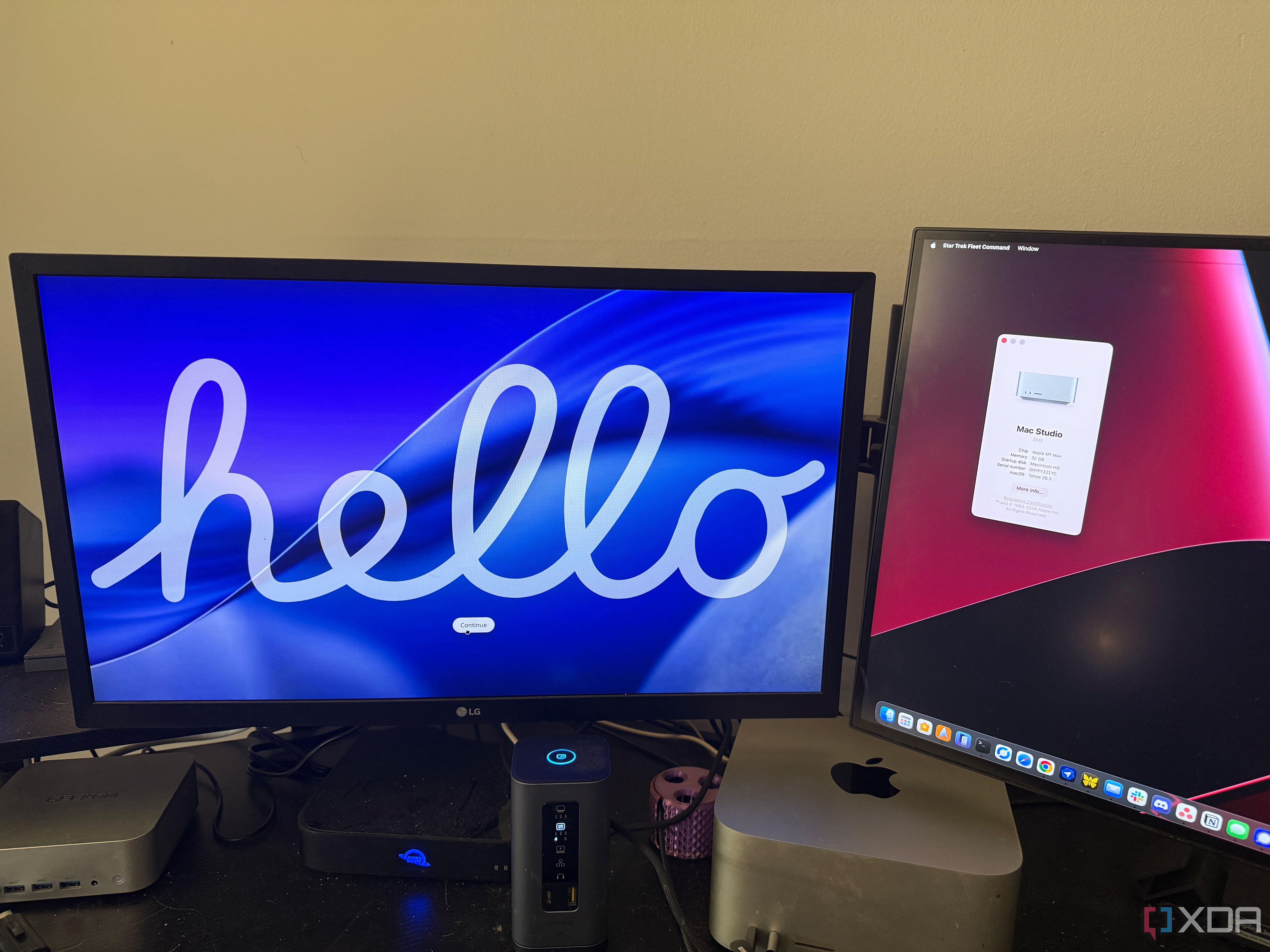 pearOS beside macOS