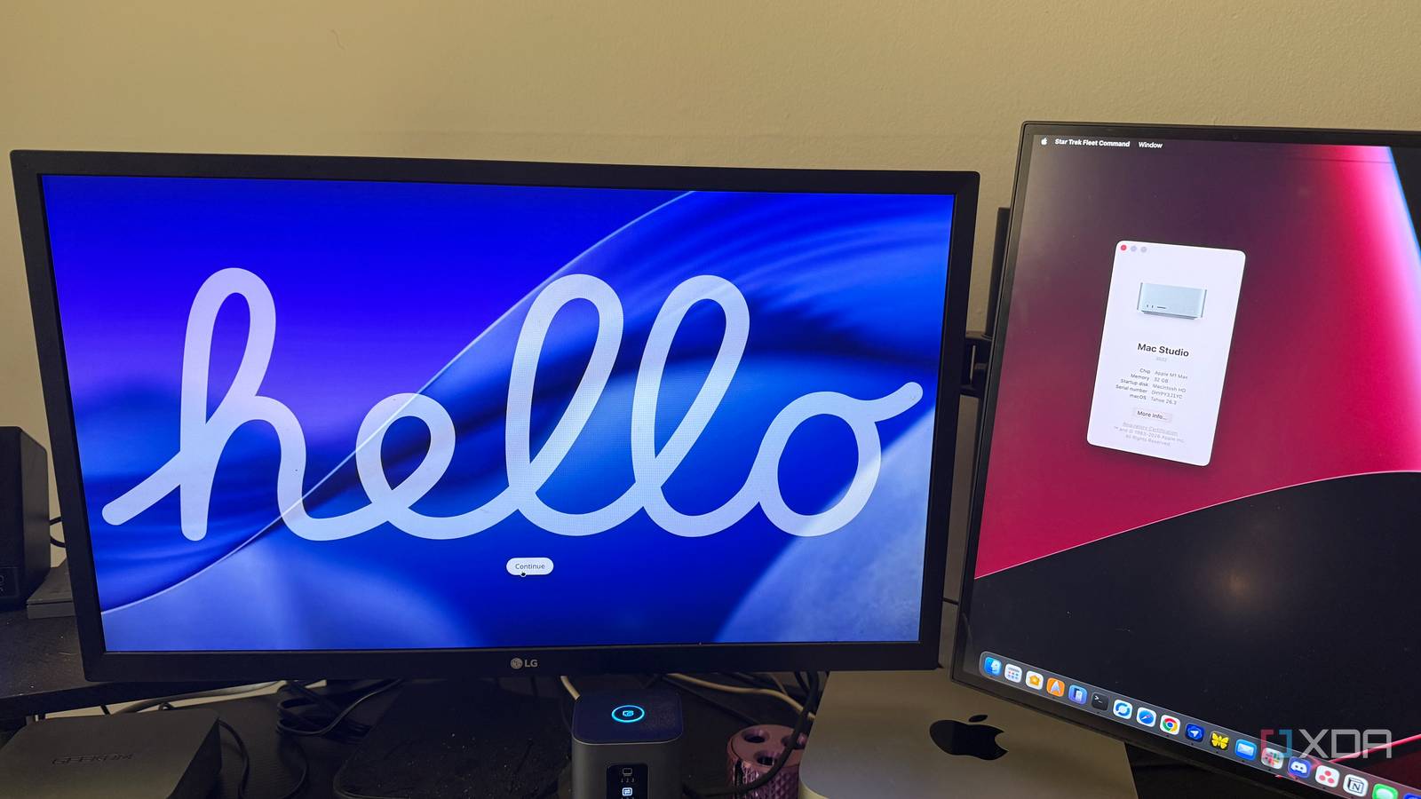 pearOS beside macOS