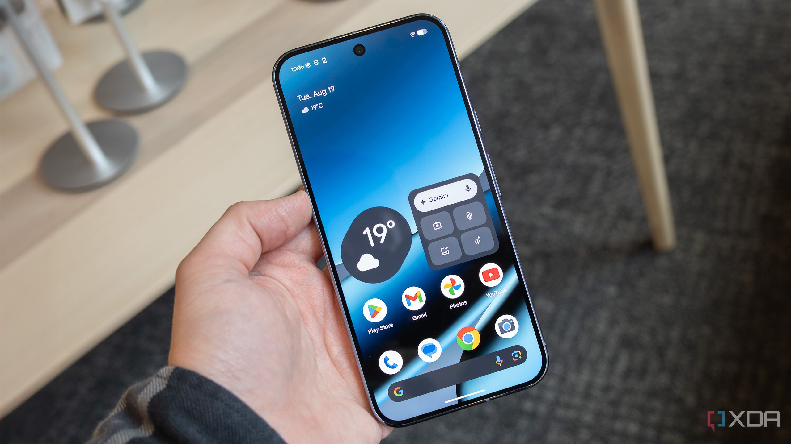 The Pixel 10 Pro's home screen 