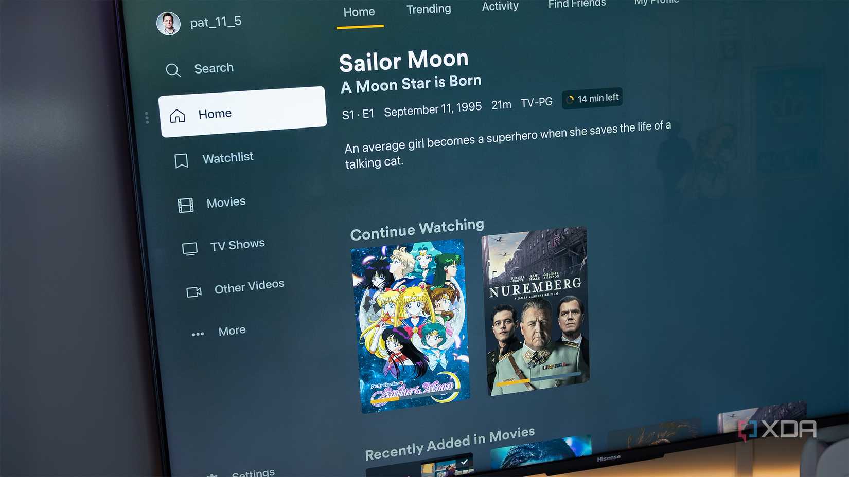 Plex's user interface