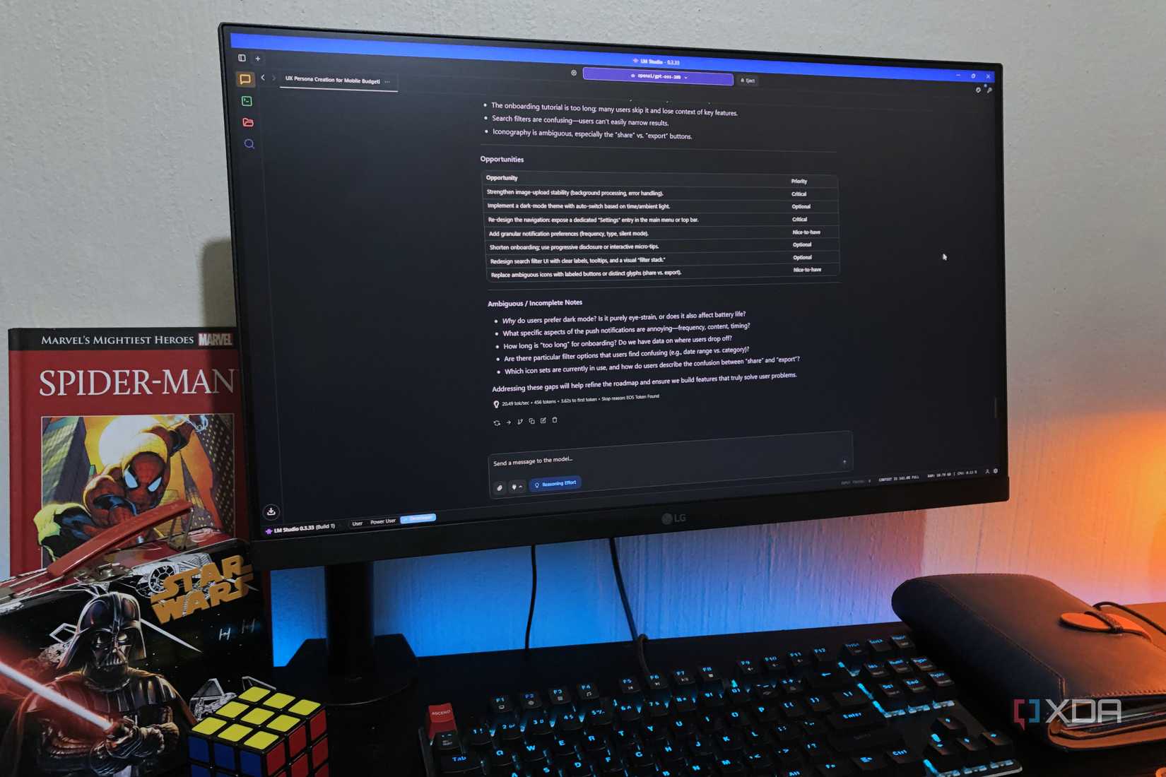 Prompting local LLM in LM studio on desktop pc