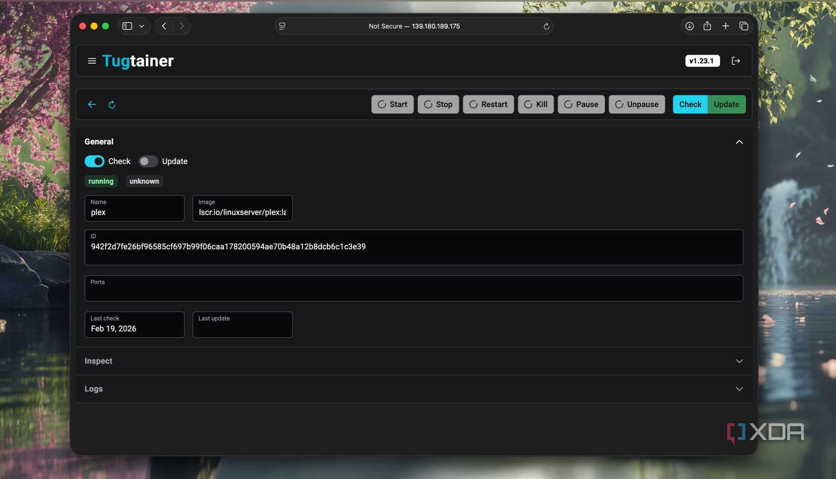Reiniciar contenedores desde el interior de Tugtainer