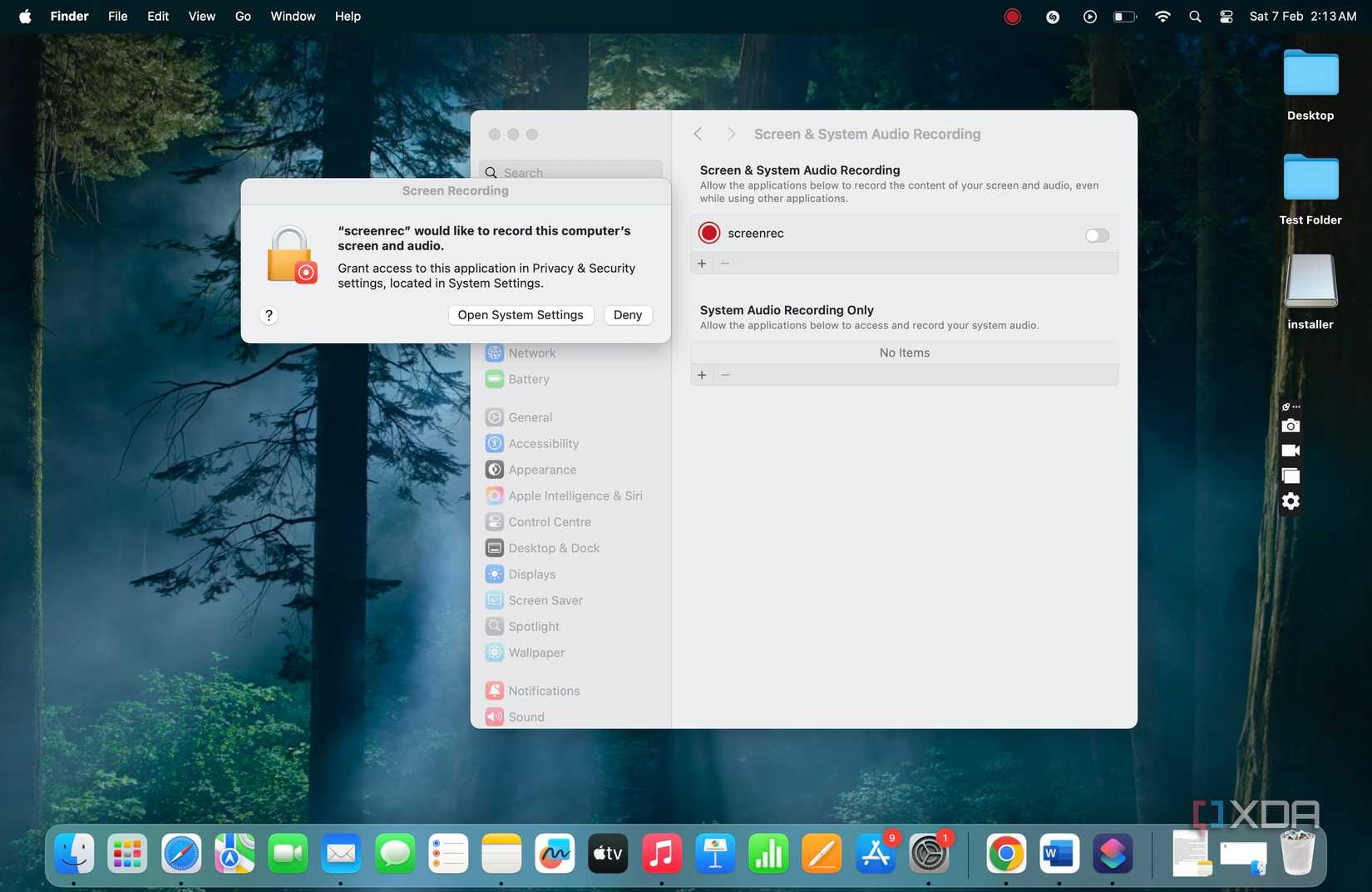 User authentication prompt on MacOS.