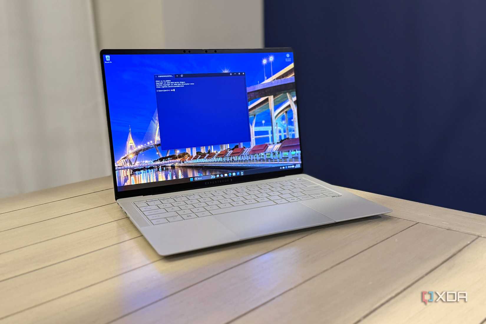 open tabby terminal on laptop screen