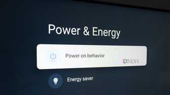 Power & Energy settings on a TV