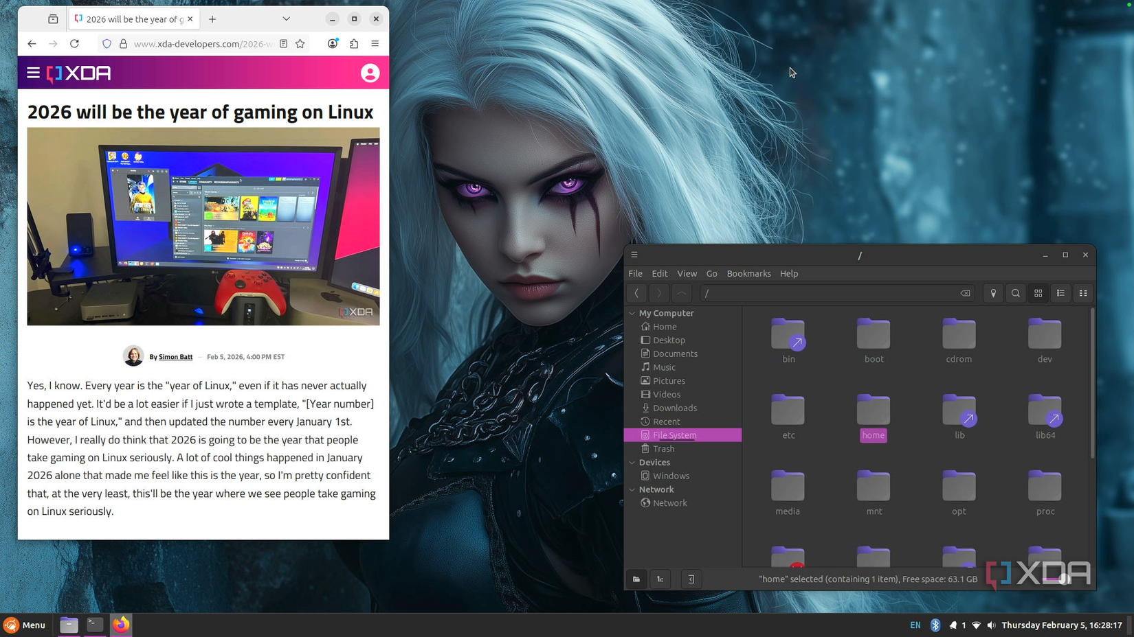 Ubuntu Cinnamon con Firefox y Archivos