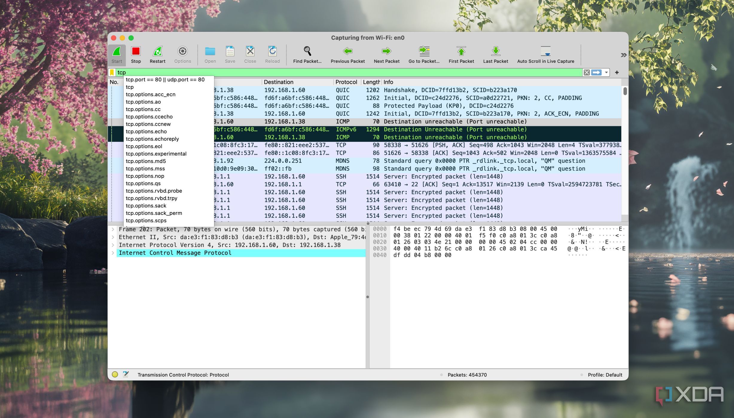 Using filters for packet flags in Wireshark