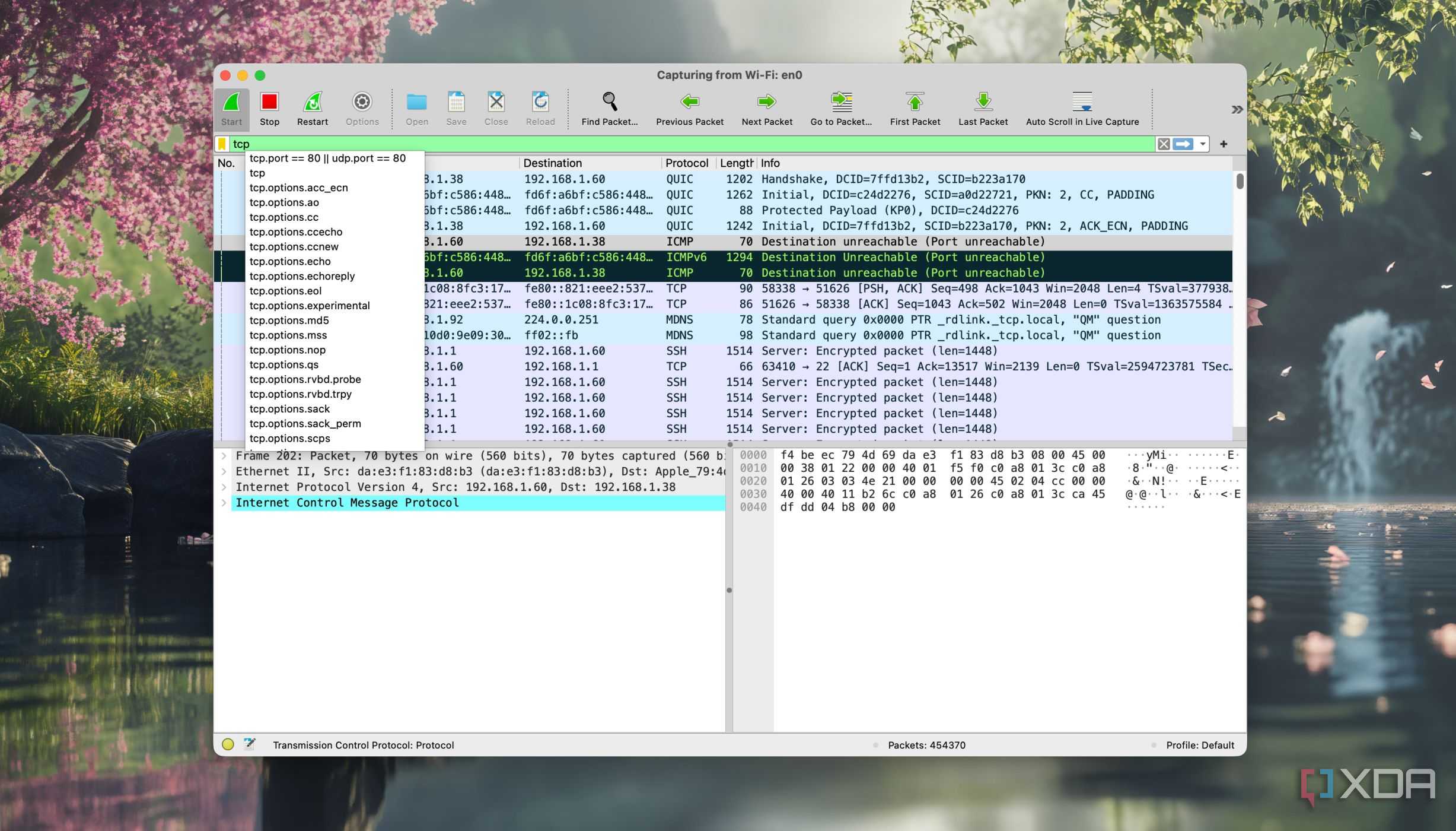 Using filters for packet flags in Wireshark