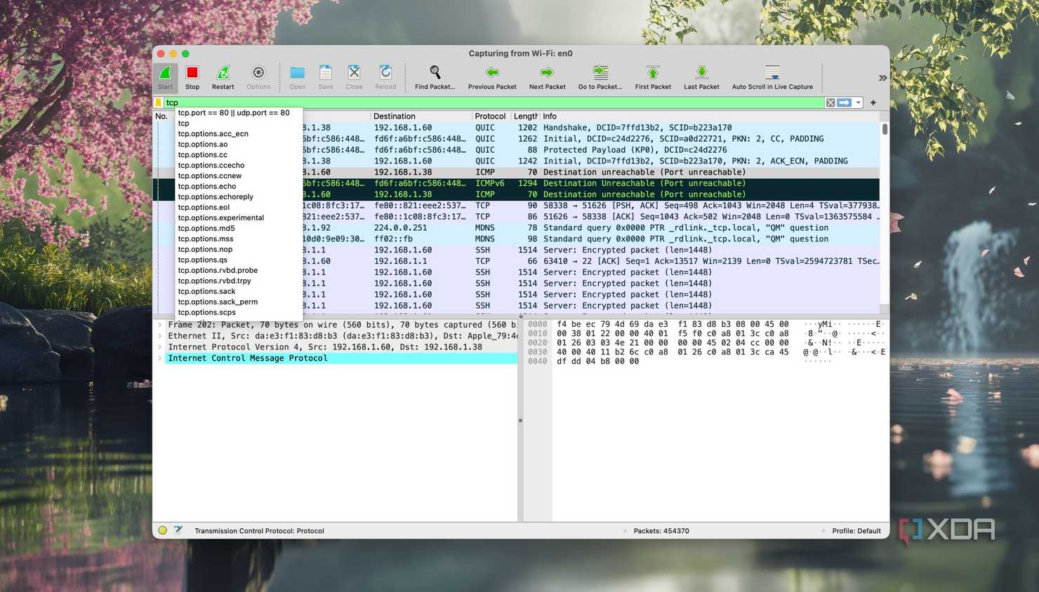 Using filters for packet flags in Wireshark