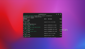 Screenshot of the terminal in Vanilla OS using Apx to install an app in a subsystem and make it available in Vanilla OS directly