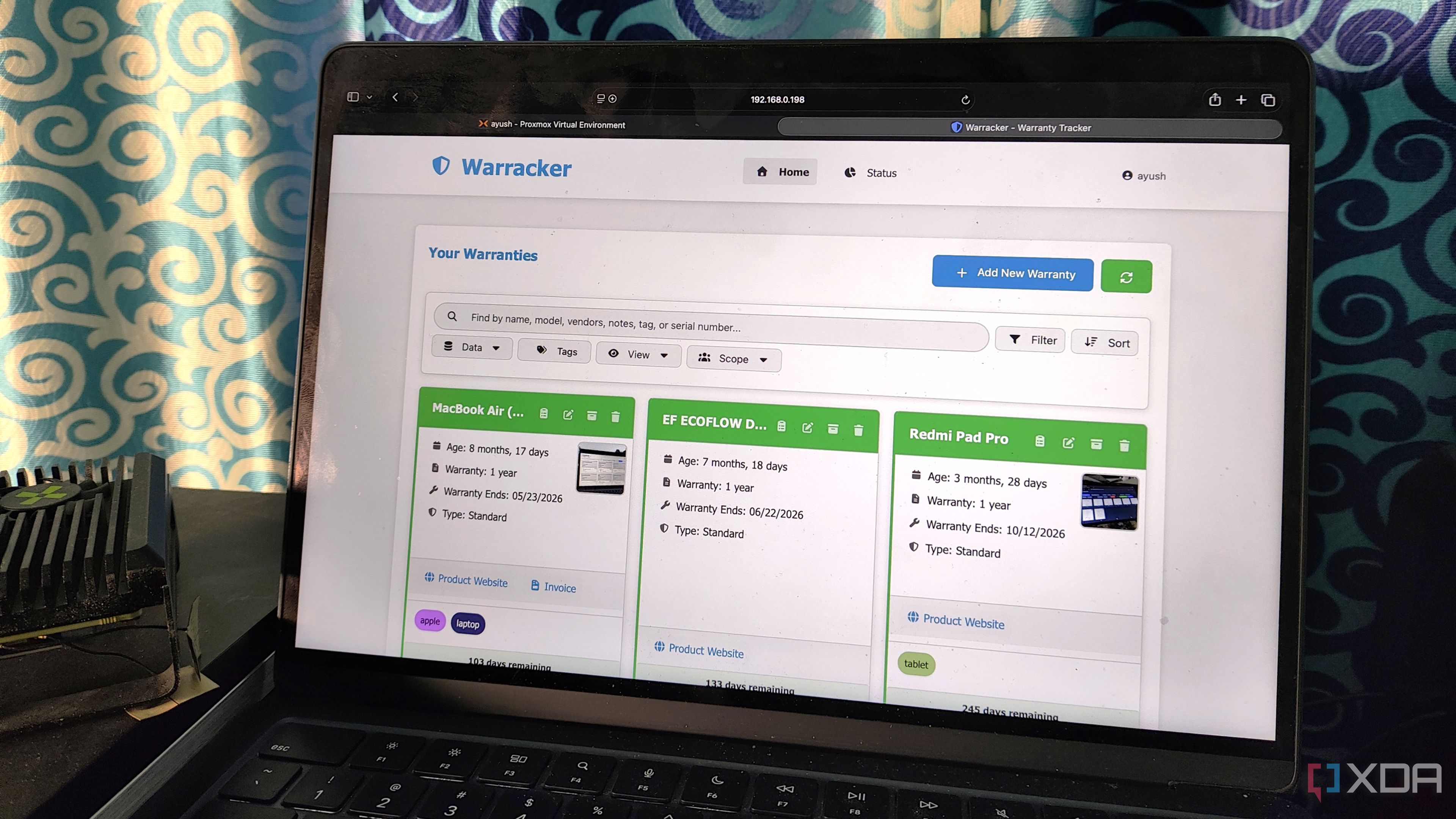 Accessing Warracker's web UI