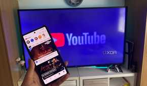 Chromecast in use on phone.