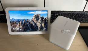Mercusys mesh wifi system node next to Google nest