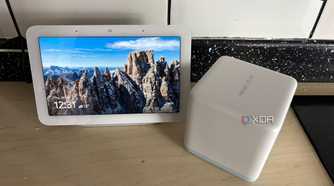 Mercusys mesh wifi system node next to Google nest