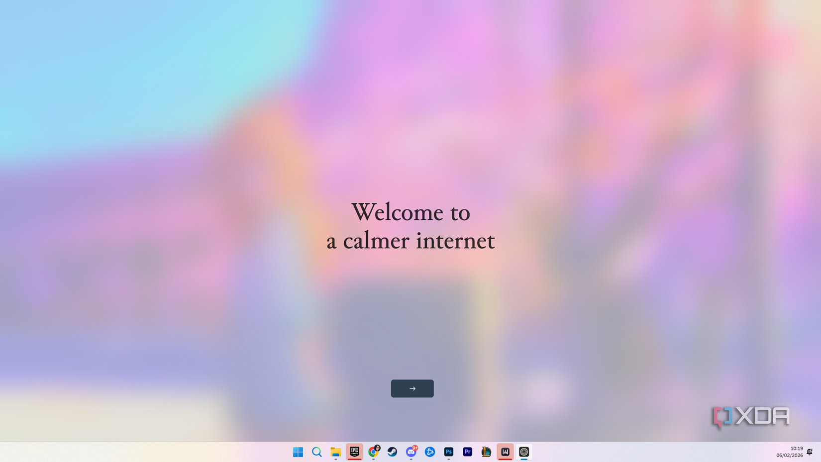 Zen browser welcome page. 
