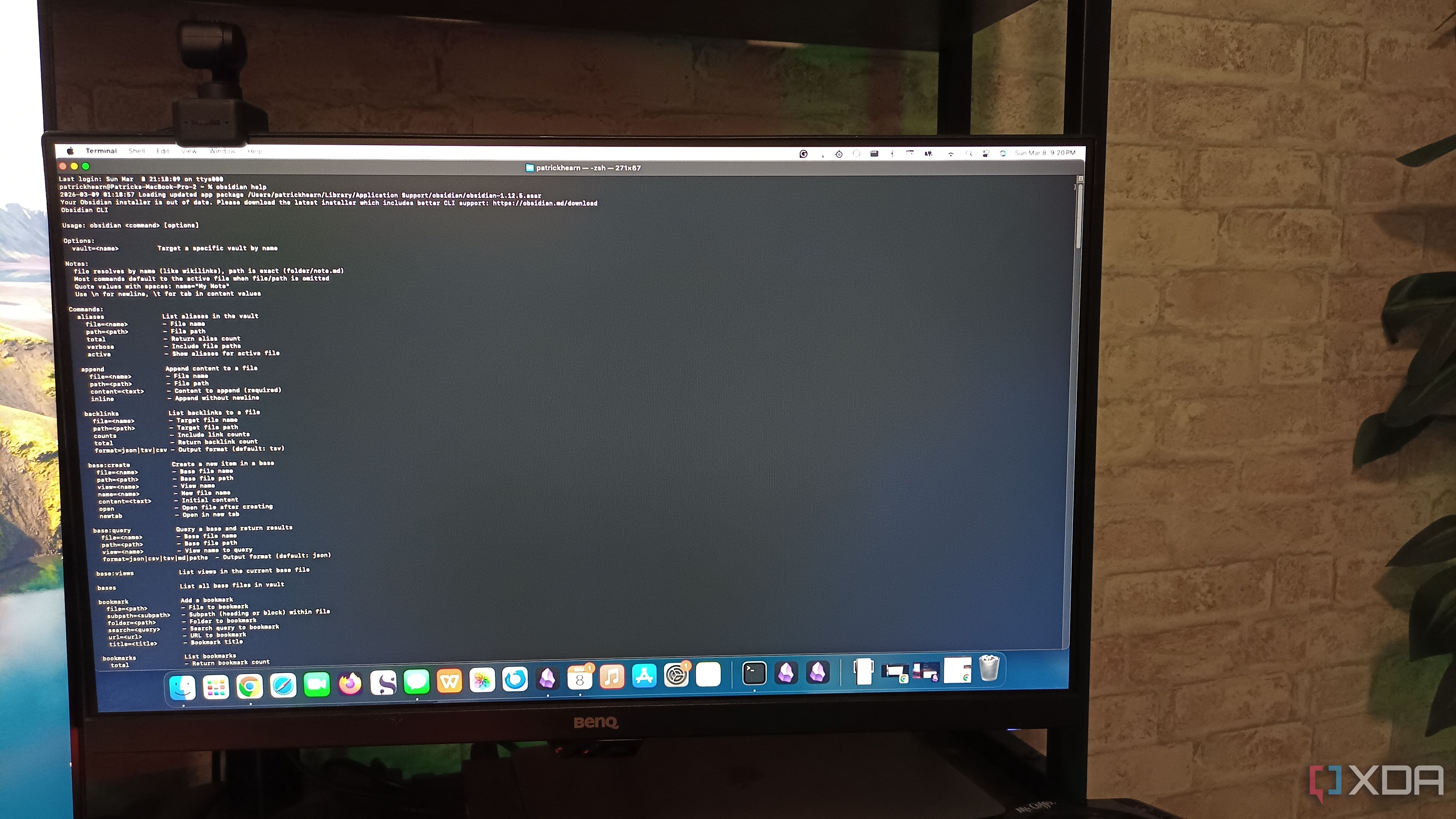 Obsidian CLI running on a laptop