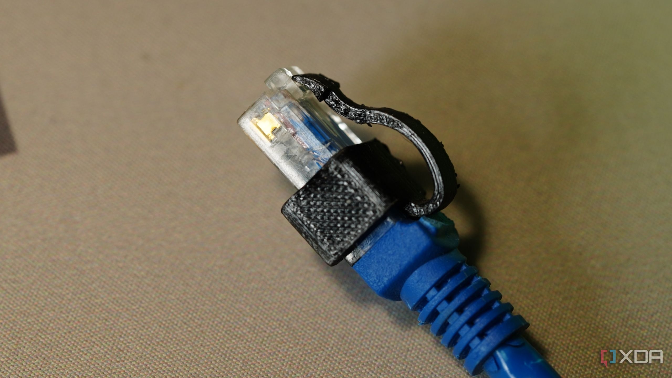 3D printed repair for broken RJ45 ethernet connector locking tab