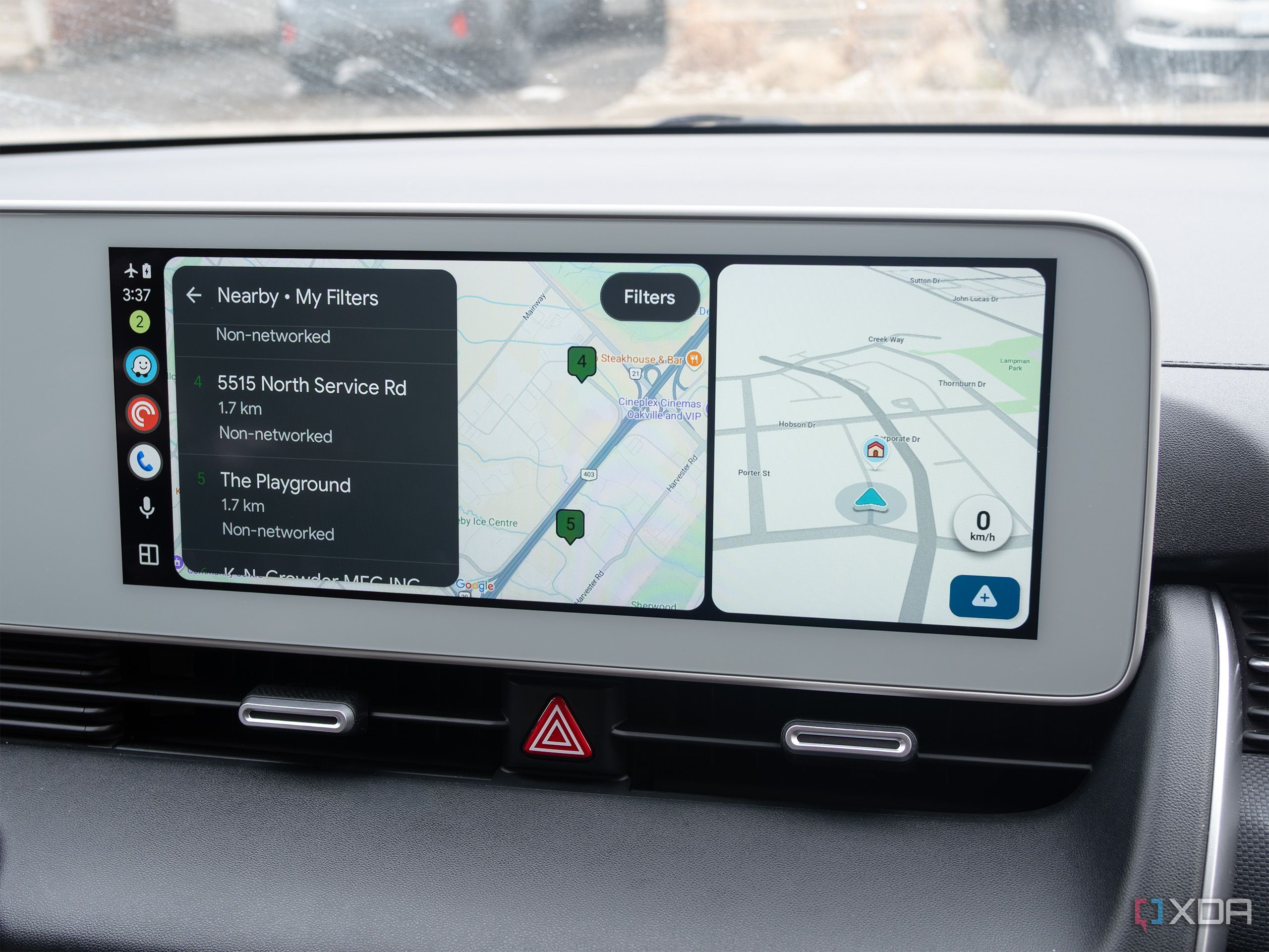 Android Auto with Waze open 