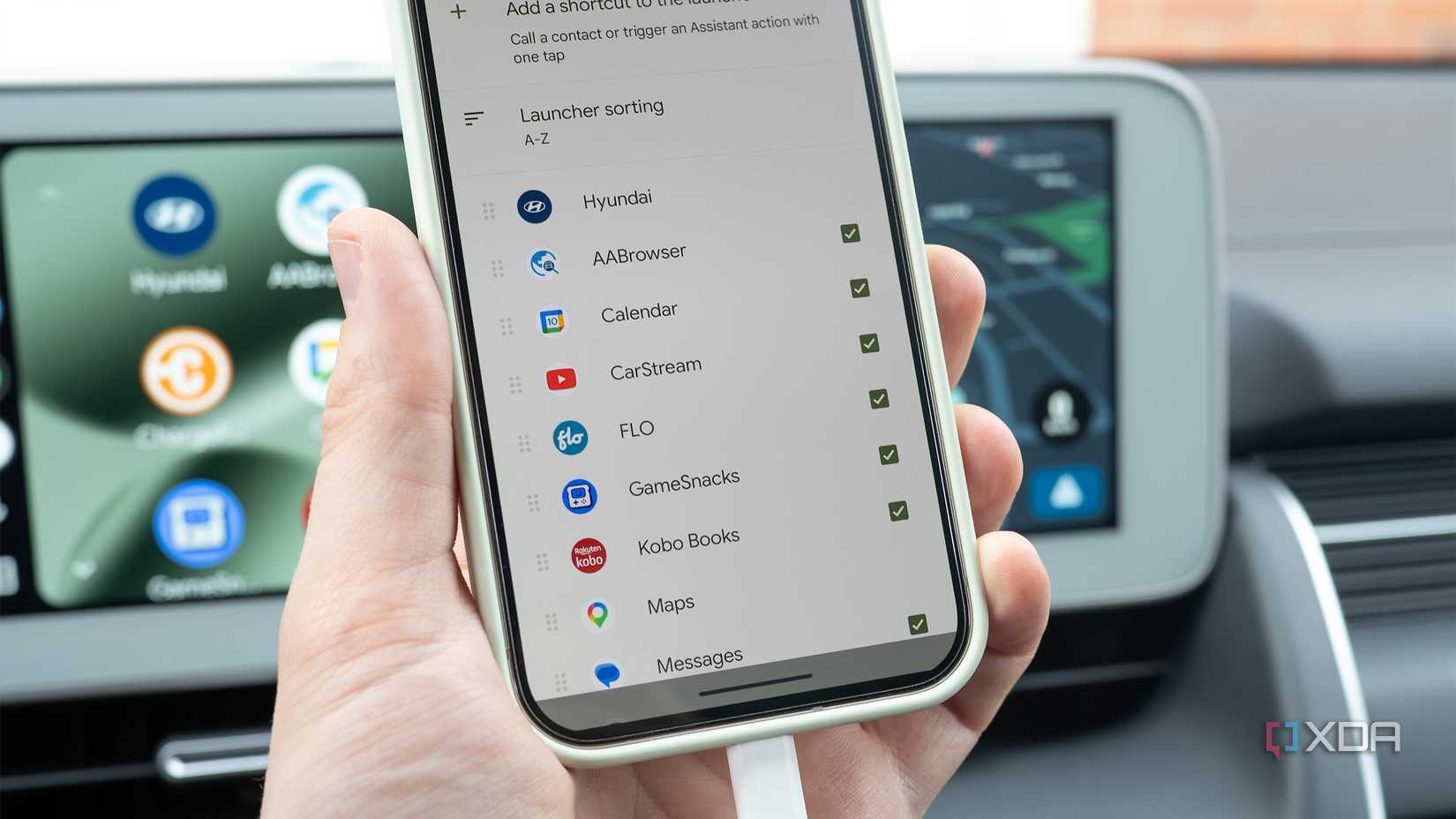 Setting up apps with the Android Auto launcher