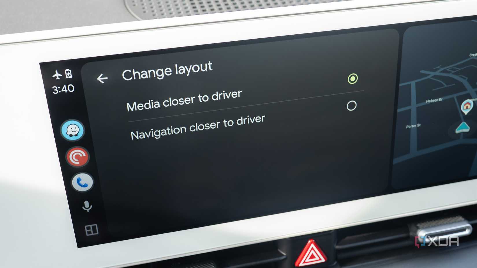 Move the media controls to the left side of the screen