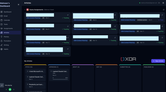 articles section in dashboard