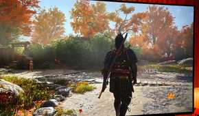 Assassin's Creed Shadows on a 4K TV.