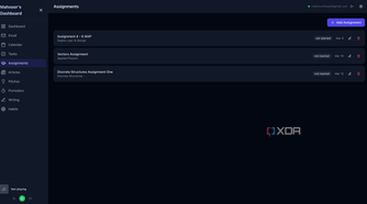 assignments section in dashboard