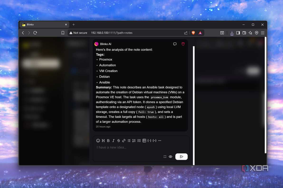 Режимы работы с заметками в Blinko Переключение между режимами заметок, шаблонов и чек-листов в Blinko