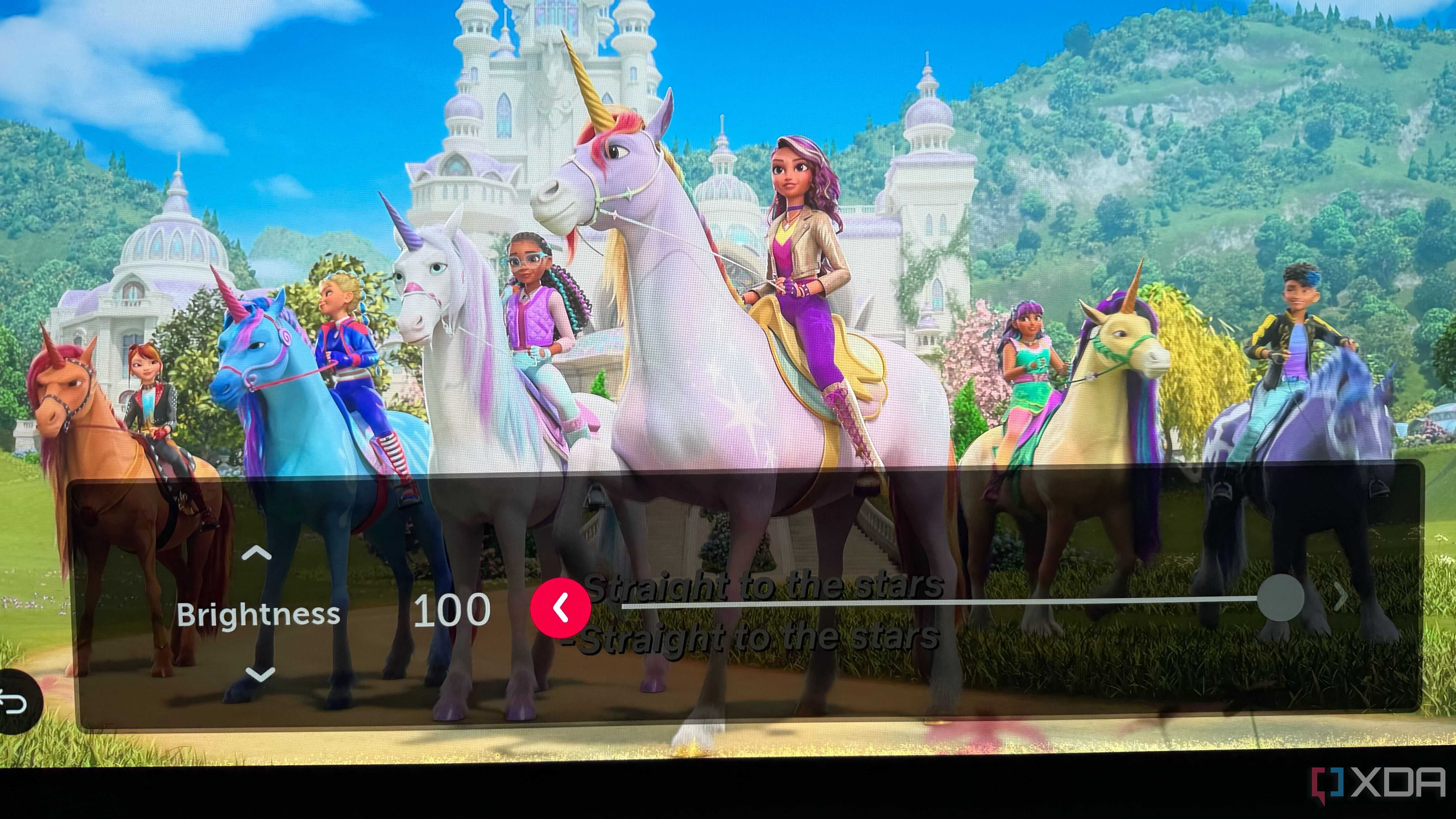 brightness slider on an OLED TV