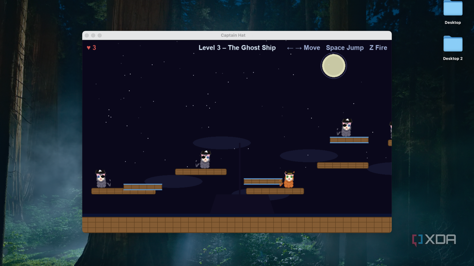 An image of an improved captain hat game made with Claude Code. 