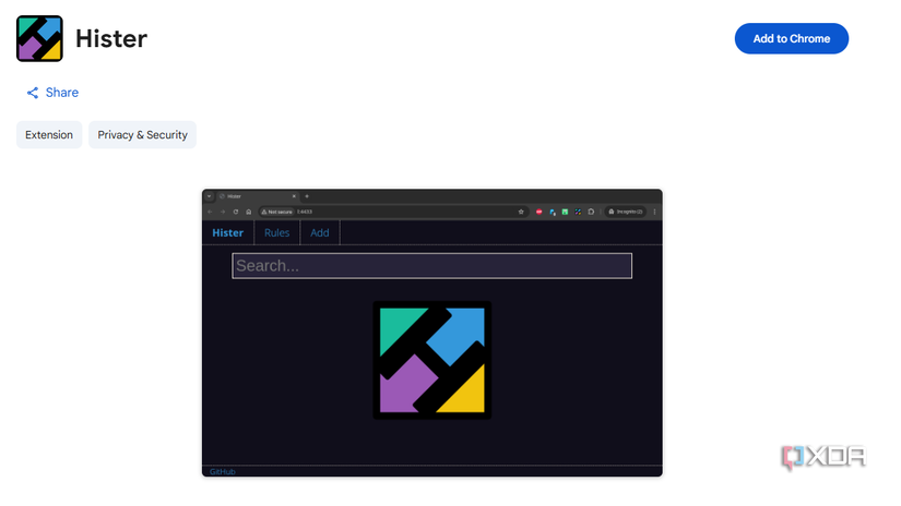 The hister chrome extension