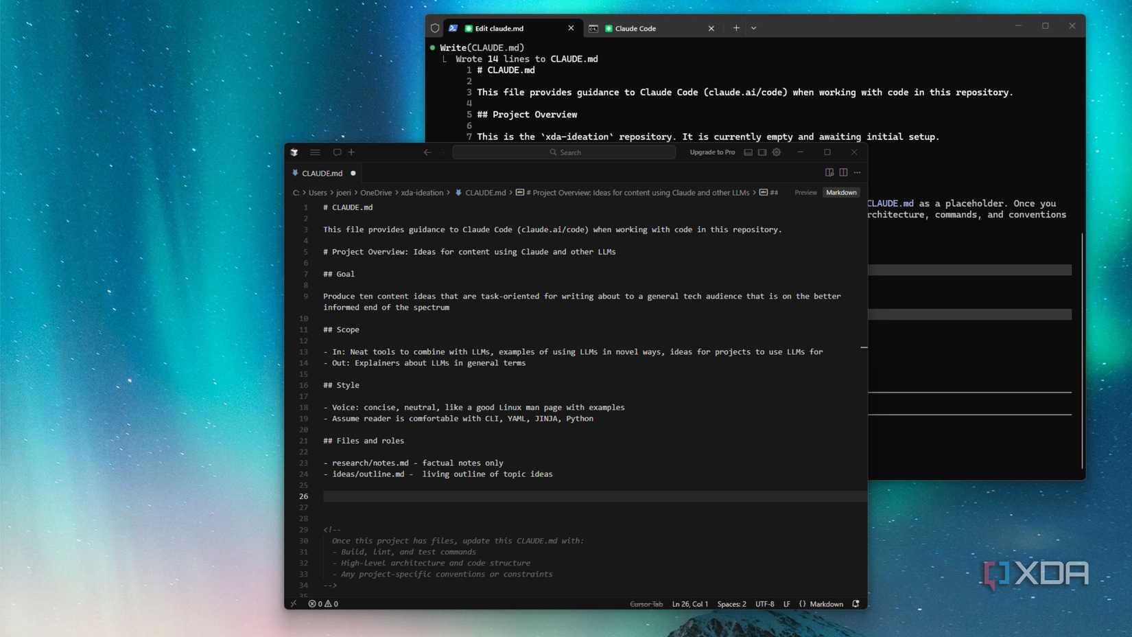claude code claude.md file for ideation