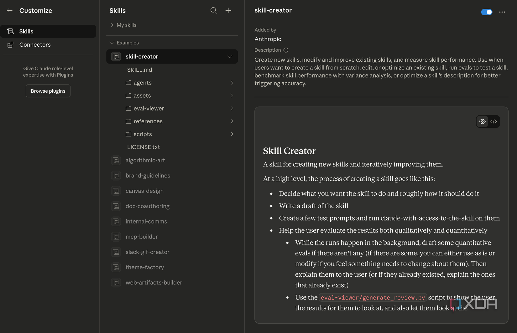 Claude Customize the page with skills
