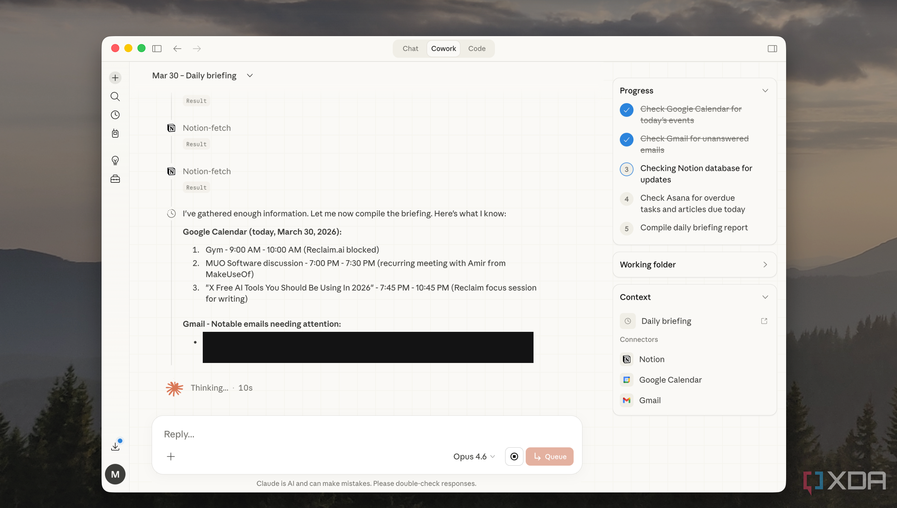 I gave Claude access to my calendar, notes, and file system, and my ...