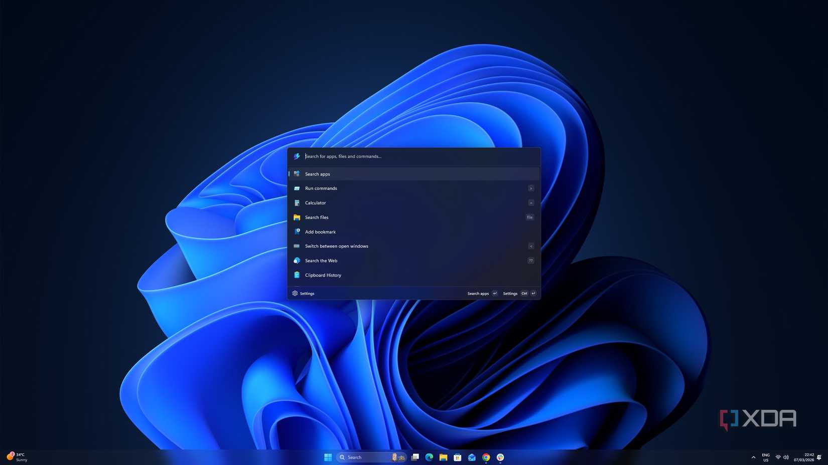 Apresentando vários recursos da Paleta de Comandos.
