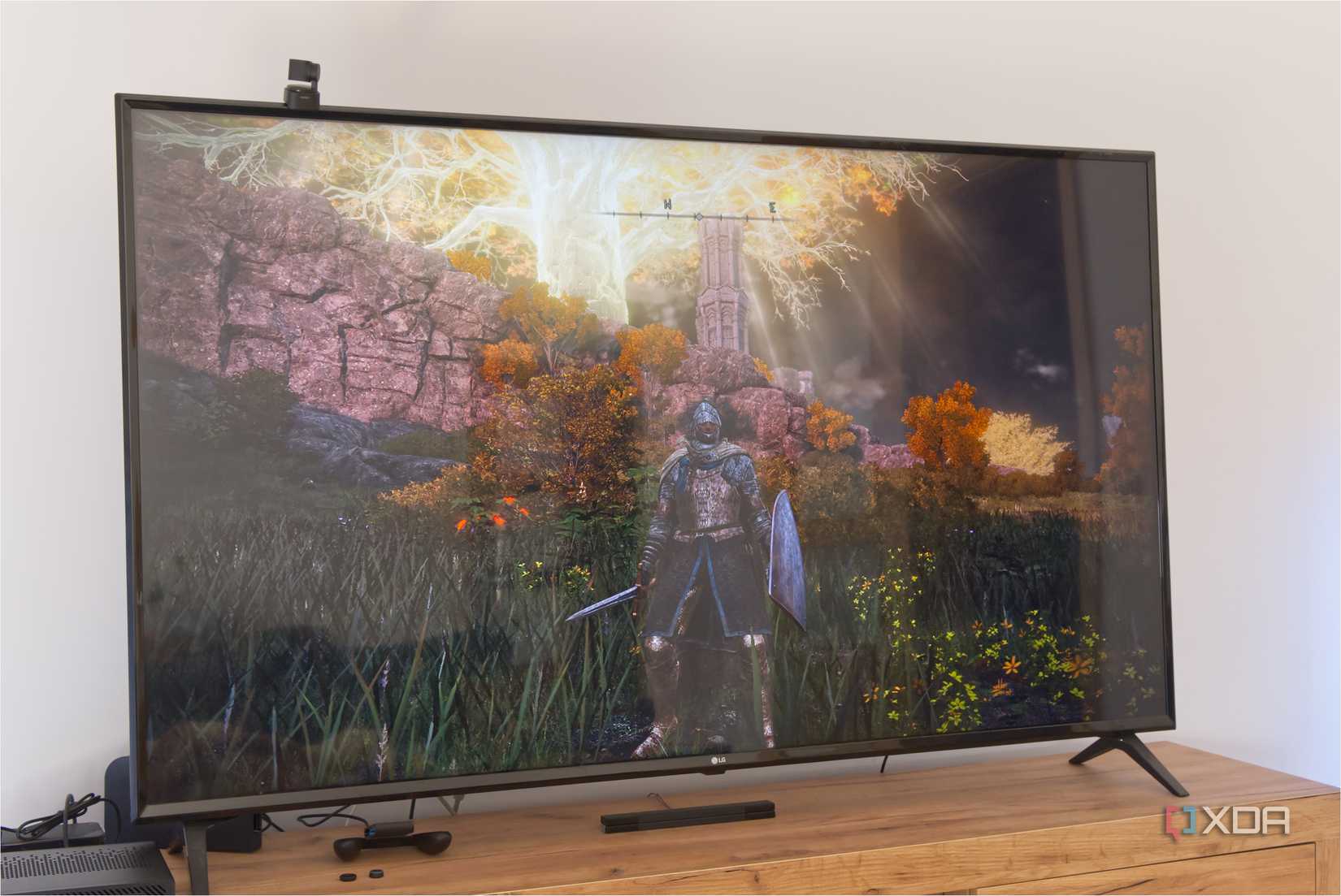 A TV displaying Elden Ring