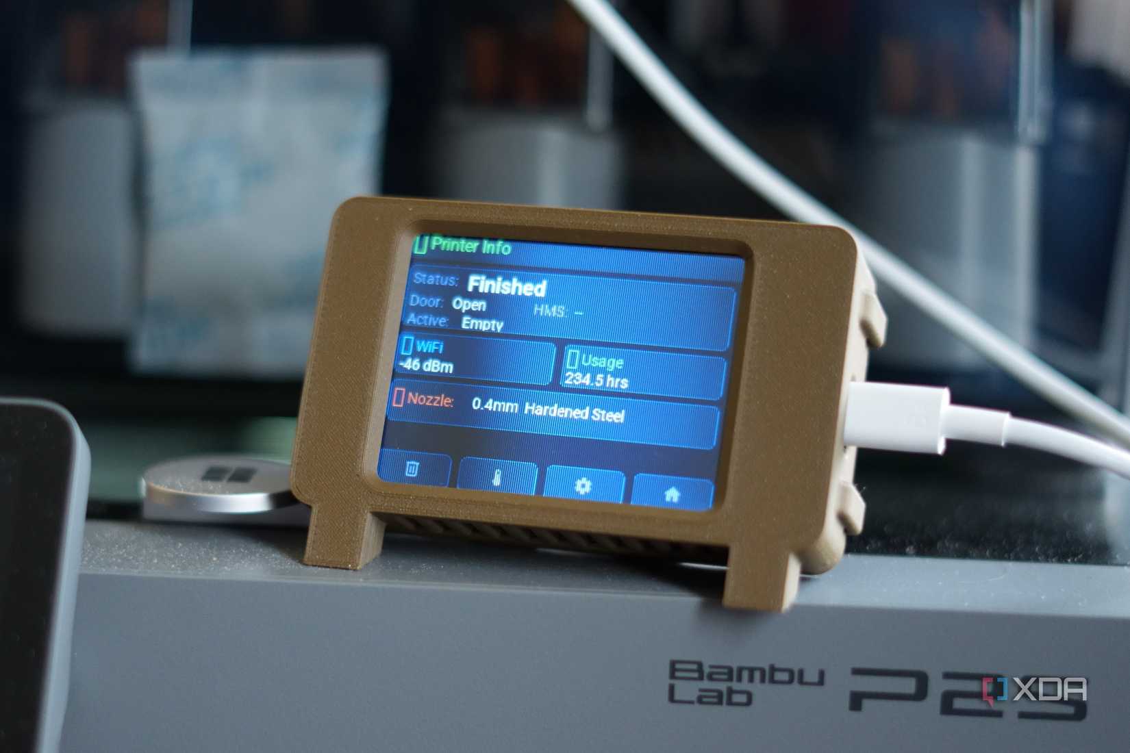 ESP32 CYD Bambu Lab P2S printer data page