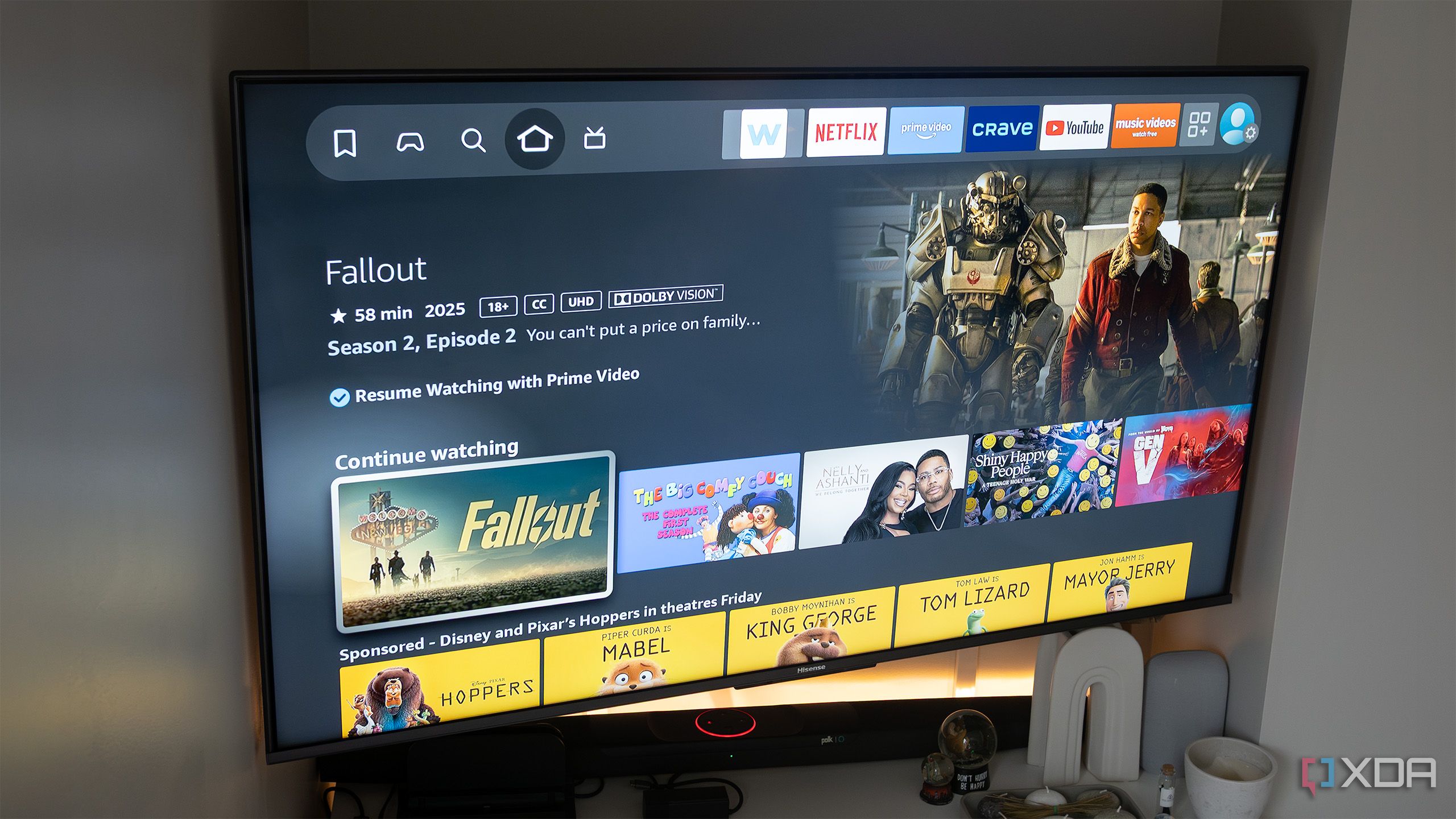 The Fire TV with Fallout open on it 