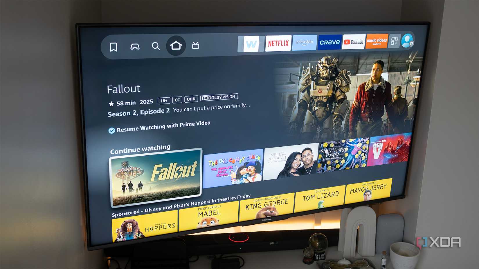 El Fire TV con Fallout abierto 