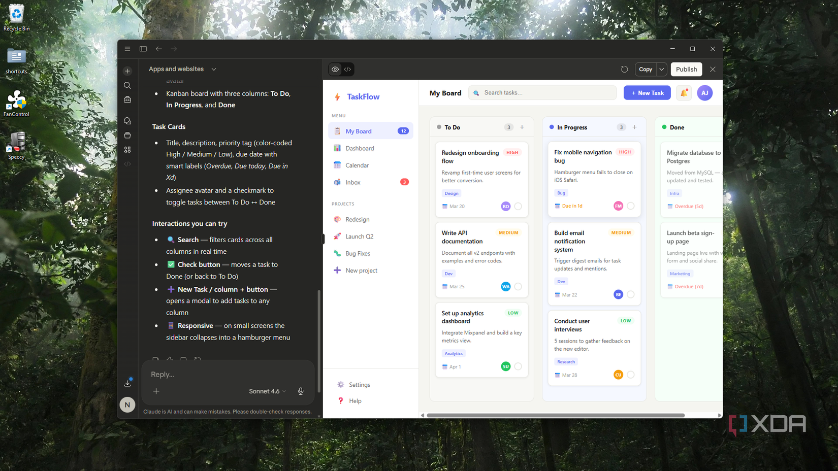 Prototype generated in Claude