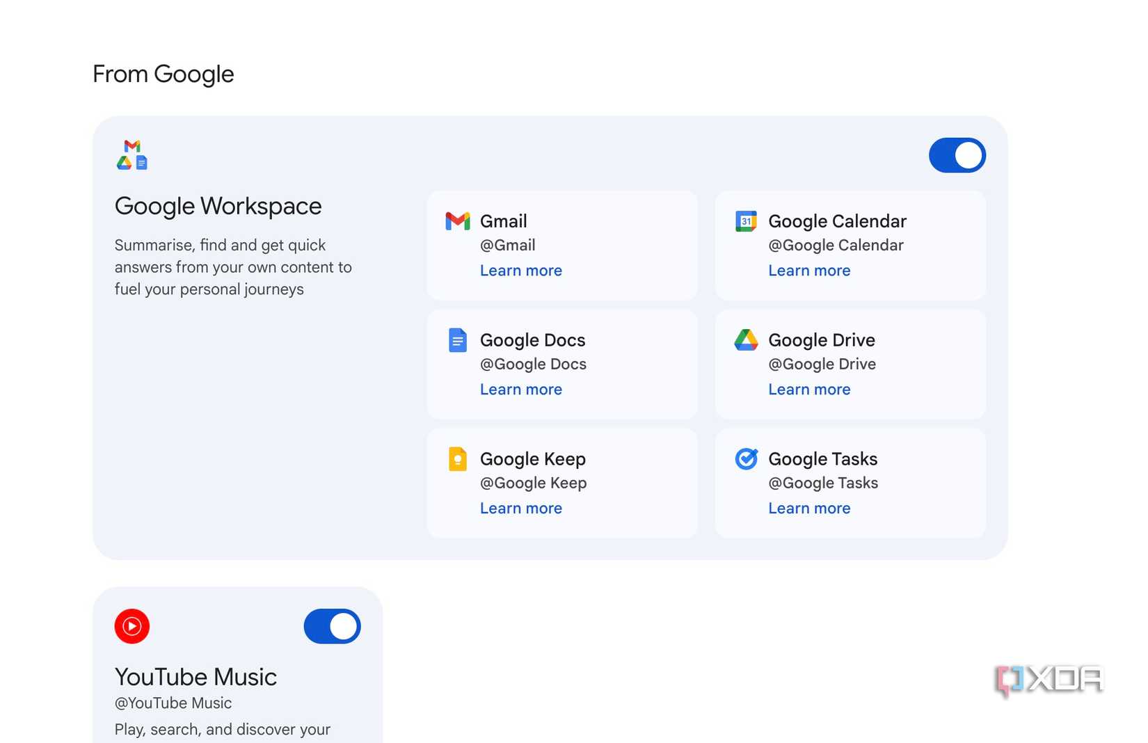 Gemini integration with Google Workspace