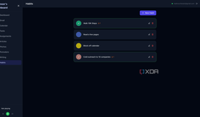 habts section in dashboard