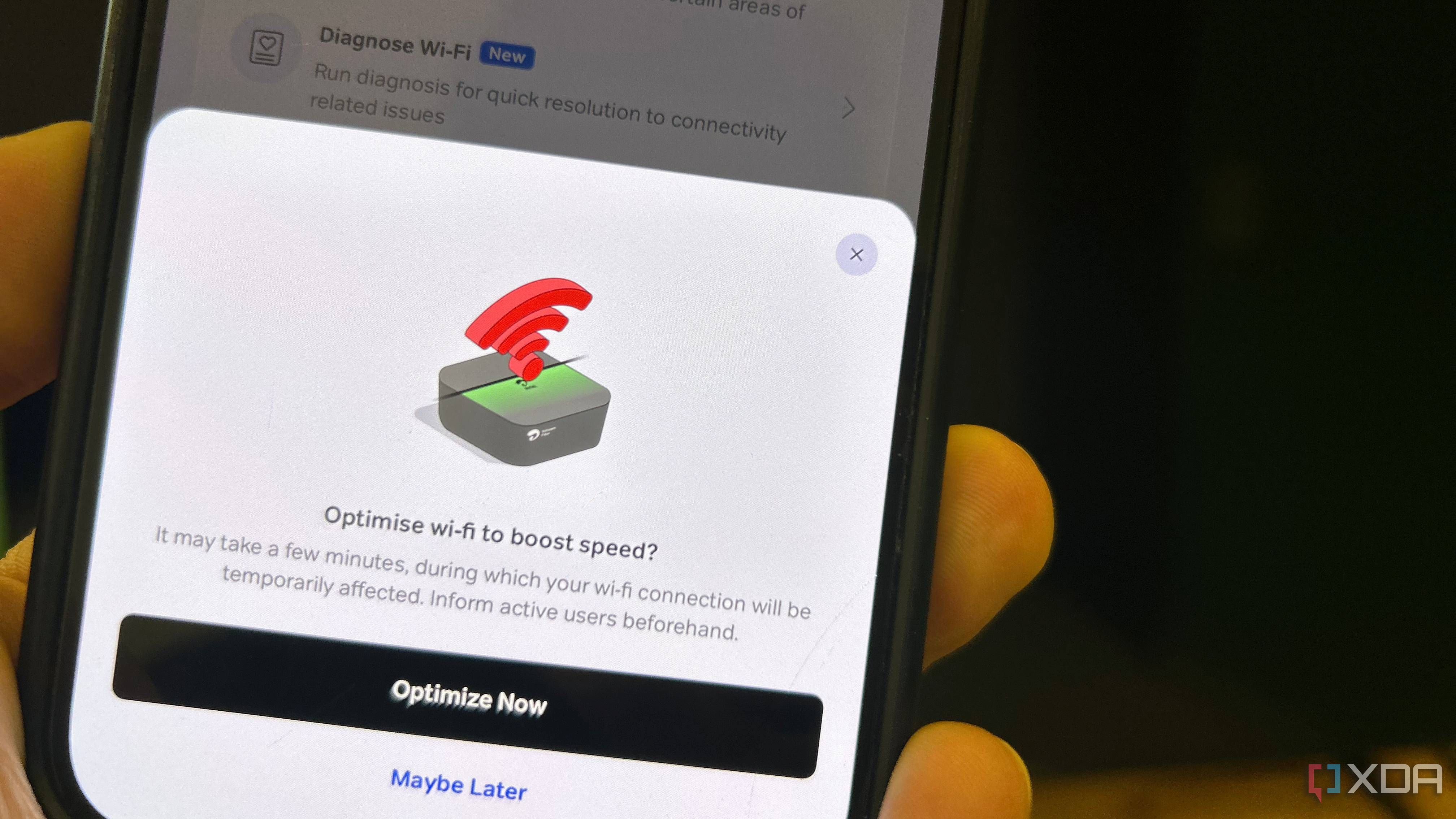 Wi-Fi channel optimization on an ISP's mobile app