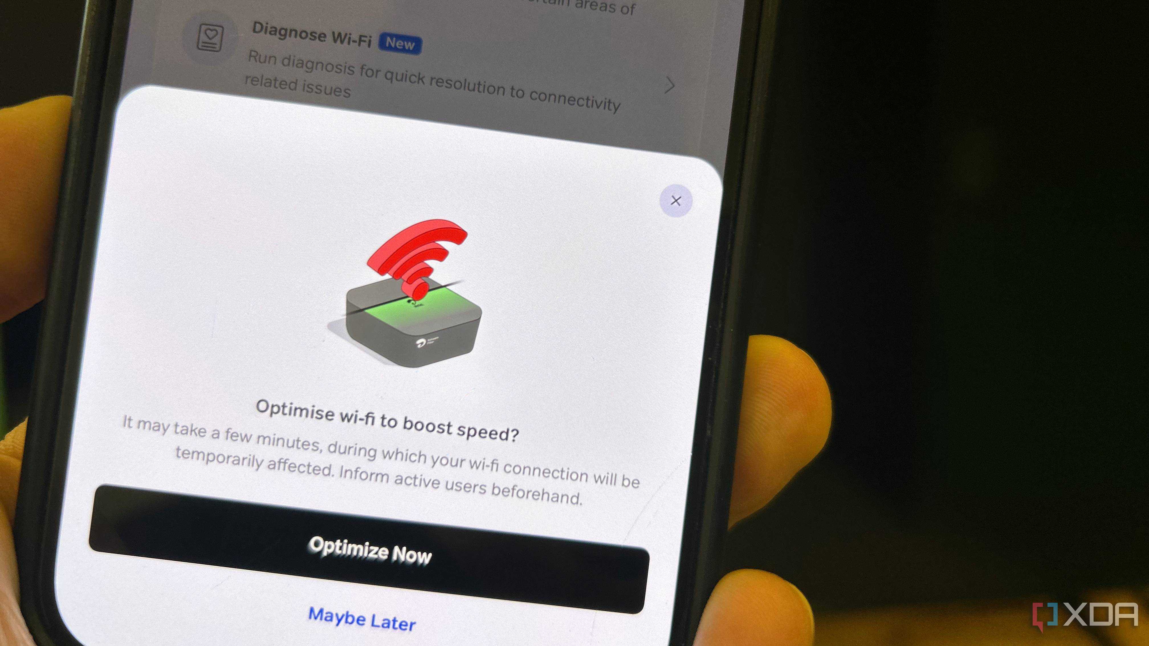 Wi-Fi channel optimization on an ISP's mobile app