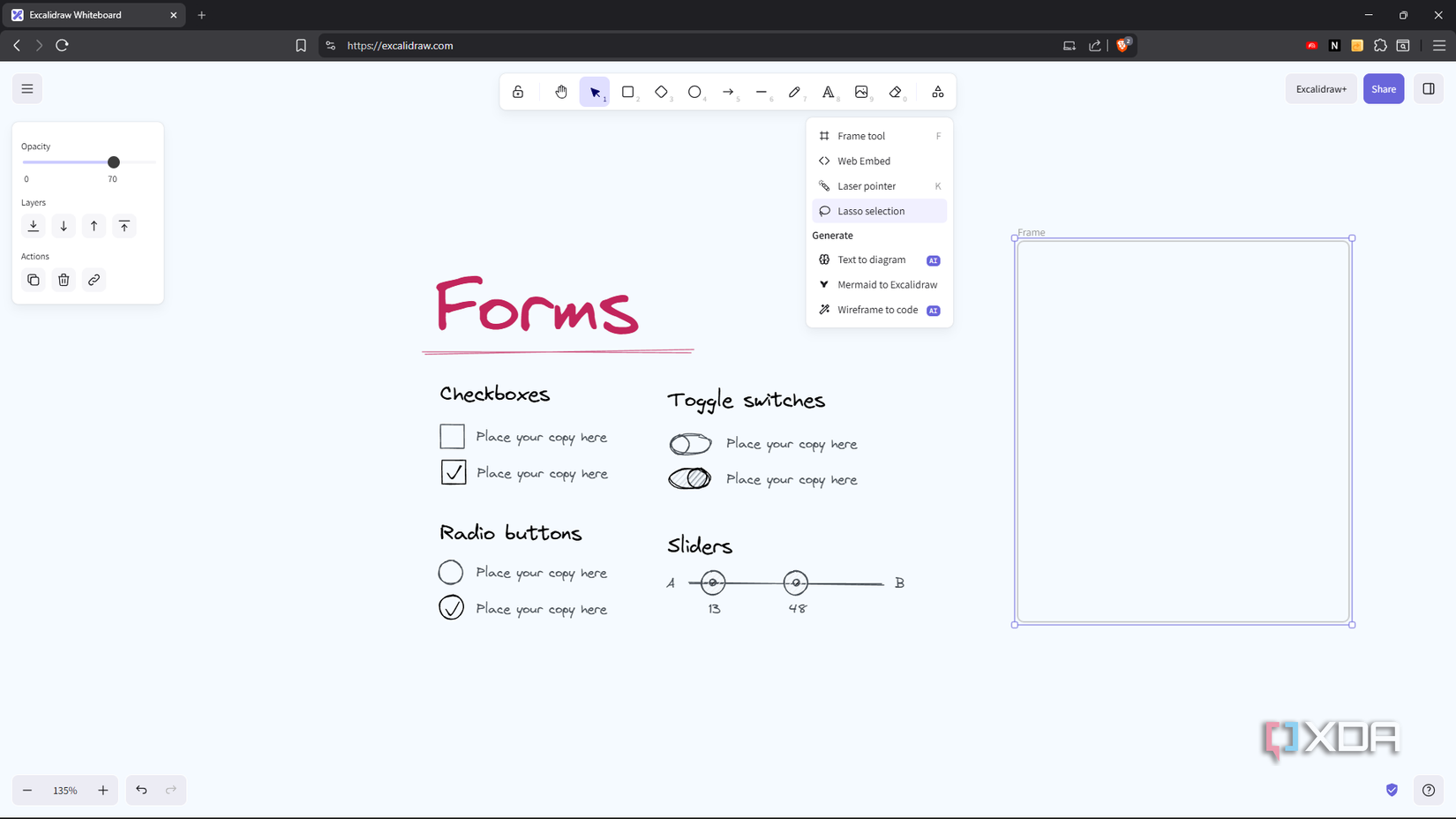 Laser tool in Excalidraw