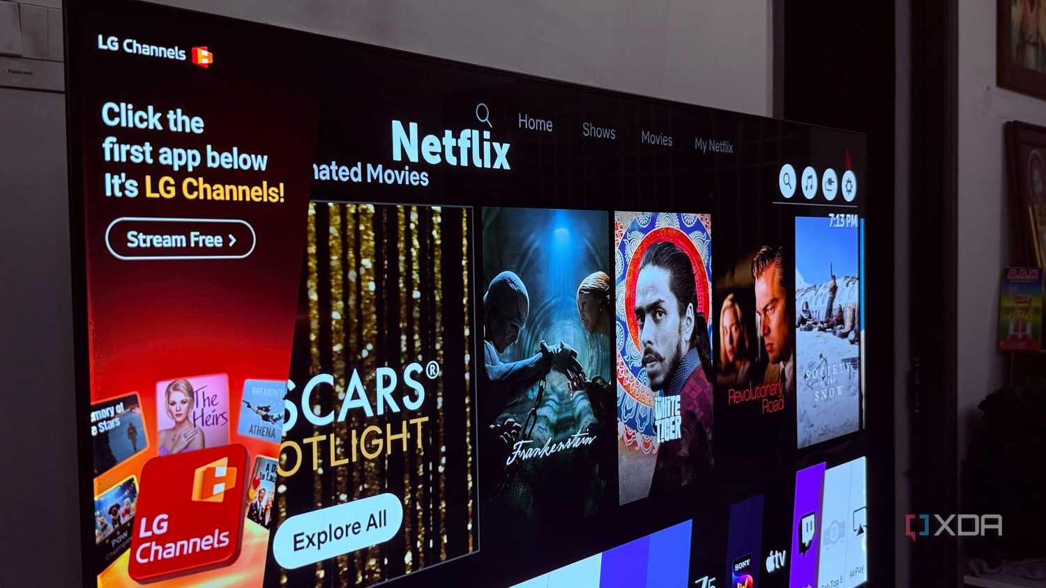 Интерфейс Netflix на телевизоре Меню Netflix на экране телевизора LG