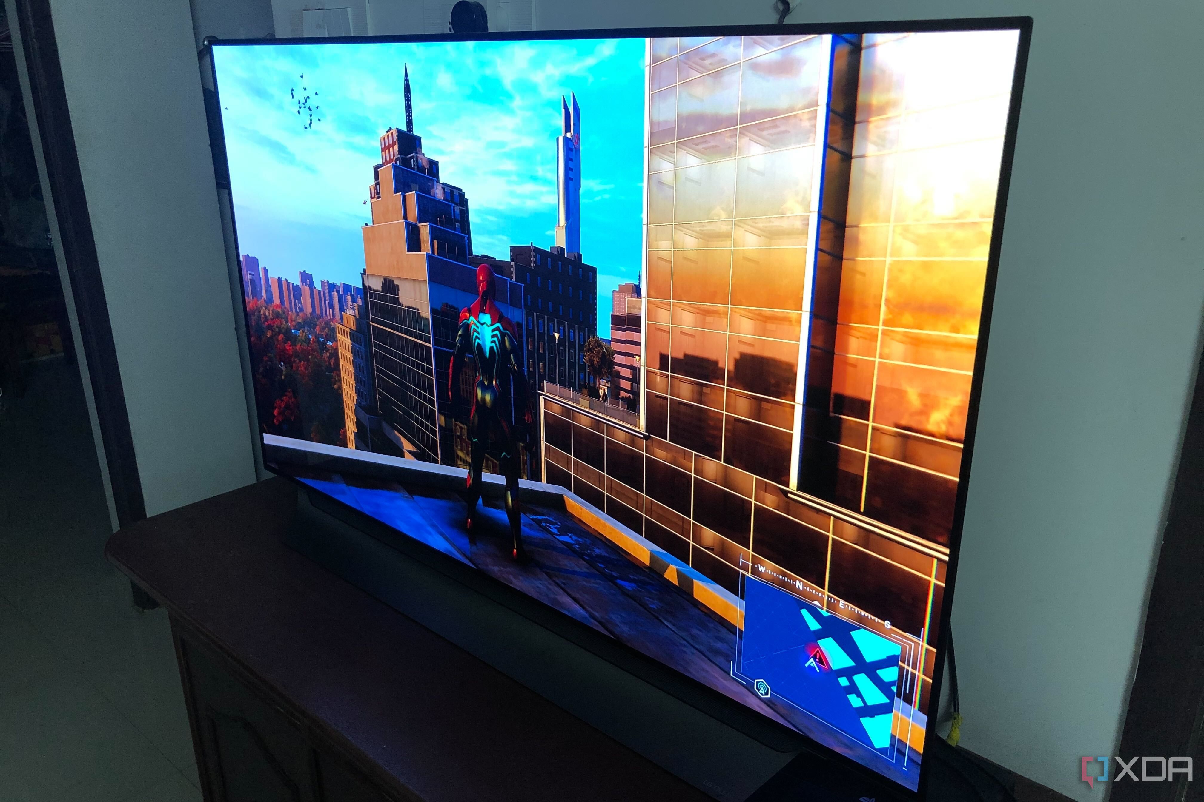 LG C8 OLED TV running Spiderman