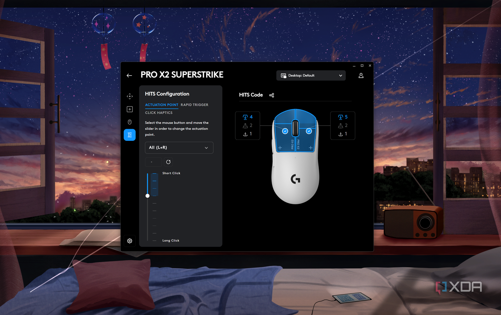 Logitech G Hub que muestra la configuración de G Pro X2 Superstrike