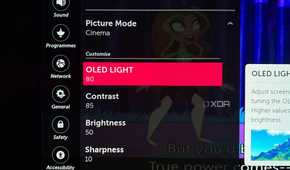 OLED light setting on LG C8