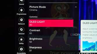 OLED light setting on LG C8